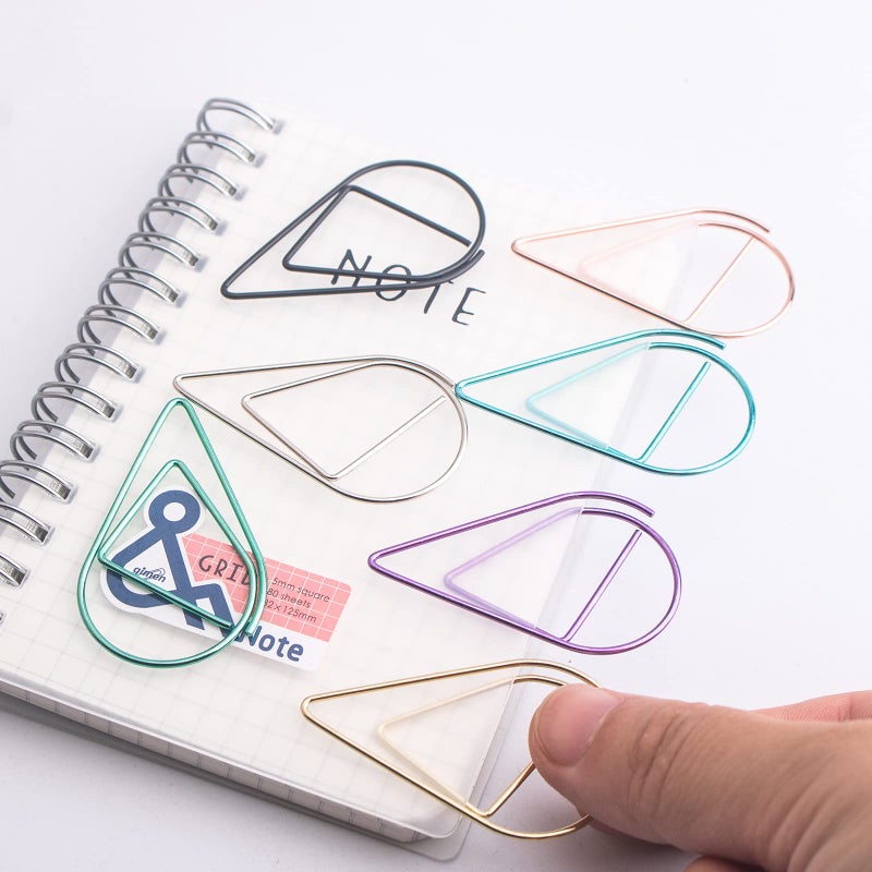 VENCINK 70 Pieces Multicolor Cute Paper Clips Large  VENCINK Smooth Stainless Steel Tear Drop-Shaped Wire Paperclips for Office Supplies Wedding Women Girls Kids Students Paper Work - Image 4